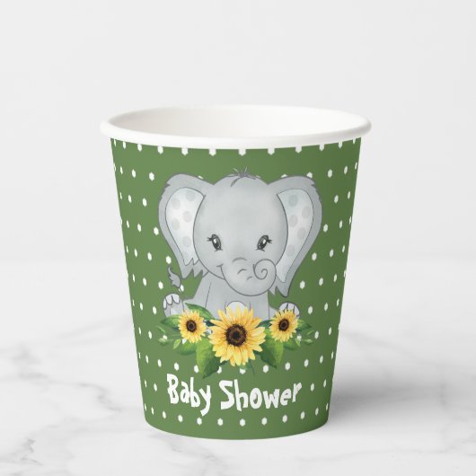 Cute Elephant Baby shower Papieren Bekers (Voorkant)