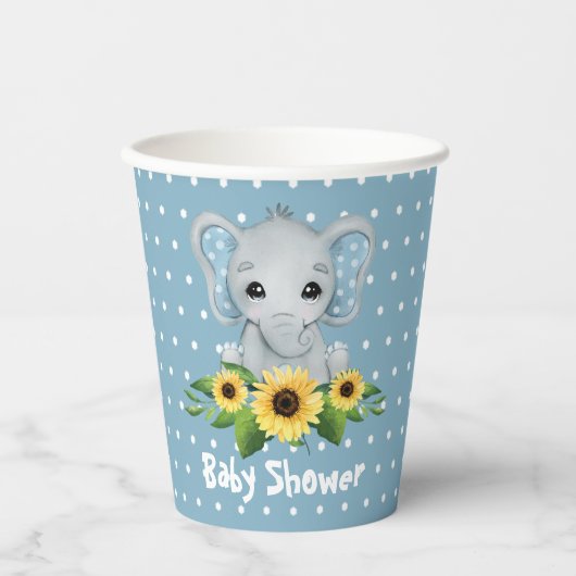 Cute Elephant Baby shower Papieren Bekers (Voorkant)