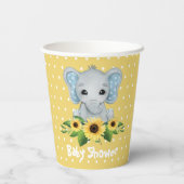 Cute Elephant Baby shower Papieren Bekers (Achterkant)