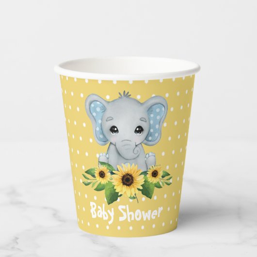 Cute Elephant Baby shower Papieren Bekers (Voorkant)