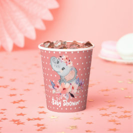 Cute Elephant Baby shower Papieren Bekers
