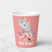 Cute Elephant Baby shower Papieren Bekers (Achterkant)