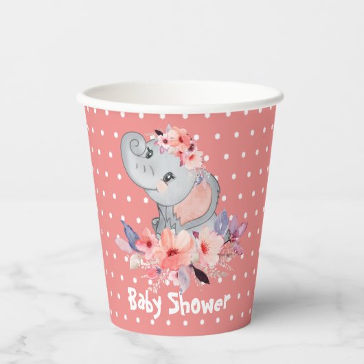 Cute Elephant Baby shower Papieren Bekers (Voorkant)