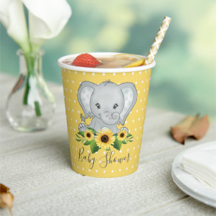 Cute Elephant Baby shower Papieren Bekers