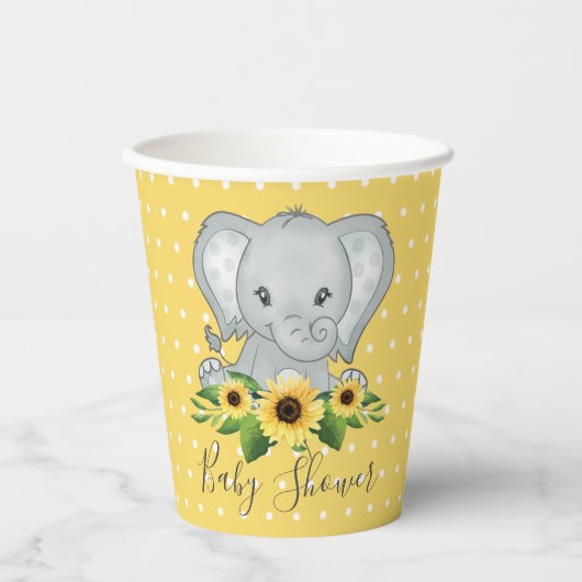 Cute Elephant Baby shower Papieren Bekers (Voorkant)