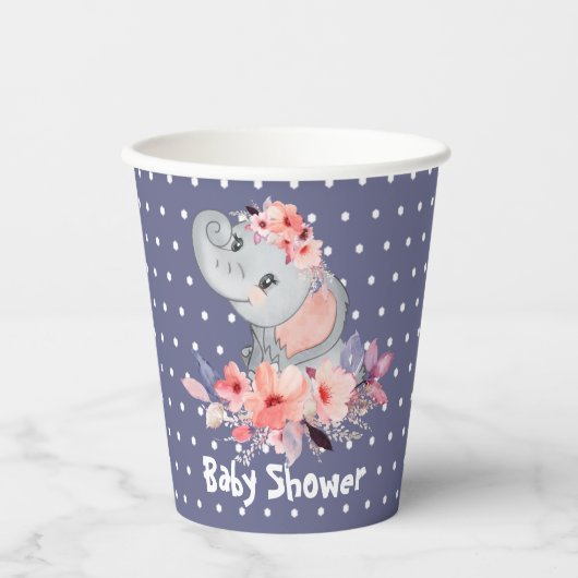 Cute Elephant Baby shower Papieren Bekers (Voorkant)