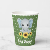 Cute Elephant Baby shower Papieren Bekers (Achterkant)