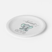 Cute Elephant Baby shower Papieren Bordje (Gekanteld)