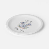 Cute Elephant Baby shower Papieren Bordje (Gekanteld)