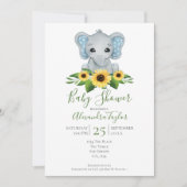 Cute Elephant Baby shower Persoonlijk Kaart (Voorkant)