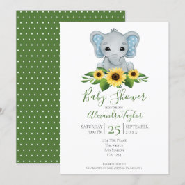 Cute Elephant Baby shower Persoonlijk Kaart