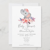 Cute Elephant Baby shower Persoonlijk Kaart (Voorkant)