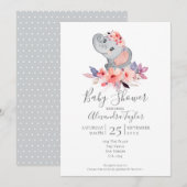 Cute Elephant Baby shower Persoonlijk Kaart (Voorkant / Achterkant)