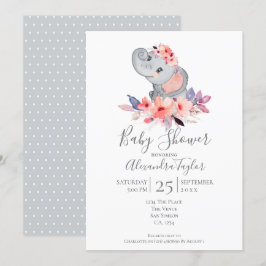 Cute Elephant Baby shower Persoonlijk Kaart
