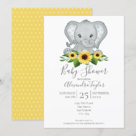 Cute Elephant Baby shower Persoonlijk Kaart
