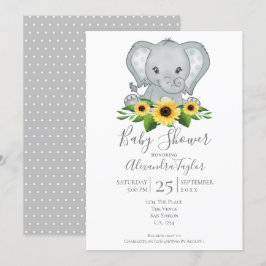 Cute Elephant Baby shower Persoonlijk Kaart