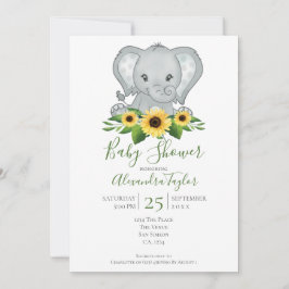 Cute Elephant Baby shower Persoonlijk Kaart