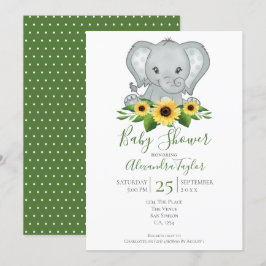 Cute Elephant Baby shower Persoonlijk Kaart