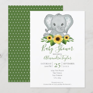 Cute Elephant Baby shower Persoonlijk Kaart