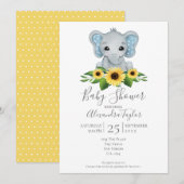 Cute Elephant Baby shower Persoonlijk Kaart (Voorkant / Achterkant)