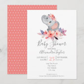 Cute Elephant Baby shower Persoonlijk Kaart (Voorkant / Achterkant)