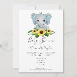 Cute Elephant Baby shower Persoonlijk Kaart