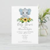 Cute Elephant Baby shower Persoonlijk Kaart (Staand voorkant)
