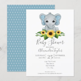 Cute Elephant Baby shower Persoonlijk Kaart