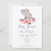 Cute Elephant Baby shower Persoonlijk Kaart (Voorkant)