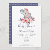 Cute Elephant Baby shower Persoonlijk Kaart (Voorkant / Achterkant)