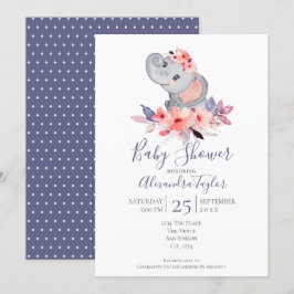 Cute Elephant Baby shower Persoonlijk Kaart