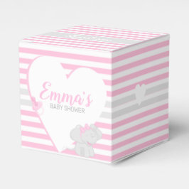 Cute Elephant Baby shower Pink Favor Box Bedankdoosjes