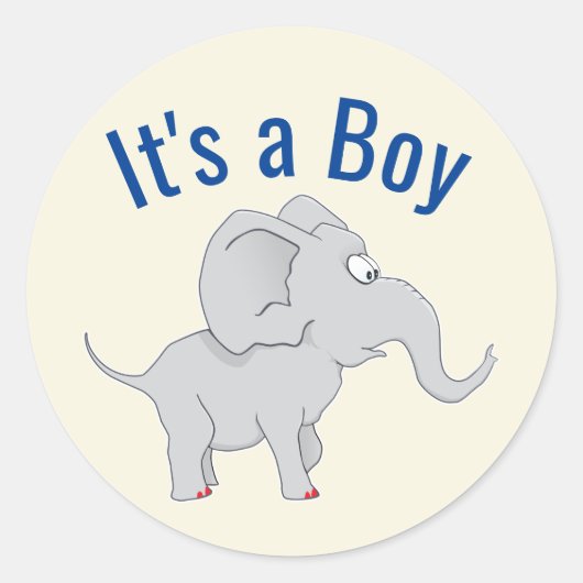 Cute Elephant Baby shower Ronde Sticker (Voorkant)