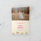 Cute Elephant Baby shower Waterverf Yellow Roses Bedankkaart (Binnen)