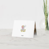 Cute Elephant Baby shower Waterverf Yellow Roses Bedankkaart (Achterkant)