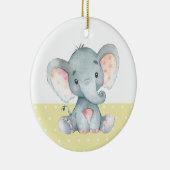 Cute Elephant Baby shower Yellow Keramisch Ornament (Rechts)