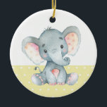 Cute Elephant Baby shower Yellow Keramisch Ornament<br><div class="desc">Cute Elephant Baby shower Yellow Ceramic Ornament</div>