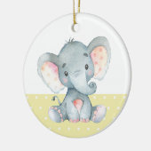 Cute Elephant Baby shower Yellow Keramisch Ornament (Links)