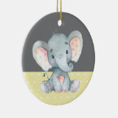 Cute Elephant Baby shower Yellow Keramisch Ornament (Rechts)