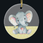 Cute Elephant Baby shower Yellow Keramisch Ornament<br><div class="desc">Cute Elephant Baby shower Yellow Ceramic Ornament</div>