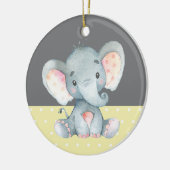 Cute Elephant Baby shower Yellow Keramisch Ornament (Links)