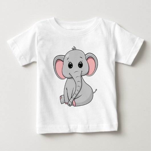 Cute Elephant Baby T-Shirt (Voorkant)