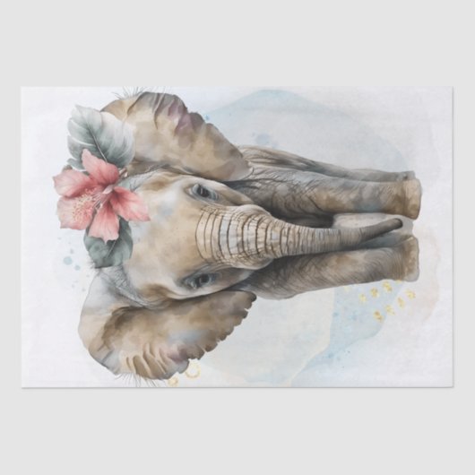 Cute Elephant Baby Tissuepapier (Voorkant)