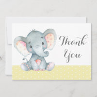 Cute Elephant Baby Yellow en Grey