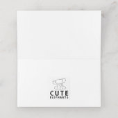 Cute Elephant Ballon Blue Place Card Plaatskaartje (Binnenkant ongevouwen)