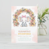 Cute Elephant Balloon Arch Birthday Party Kaart (Staand voorkant)