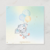 Cute Elephant Balloons Boy Diaper Raffle  Informatiekaartje (Achterkant)