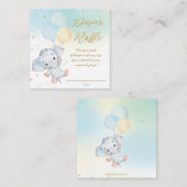 Cute Elephant Balloons Boy Diaper Raffle  Informatiekaartje (Voorkant / Achterkant)