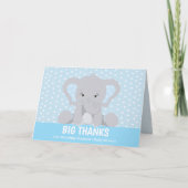 Cute Elephant Big Bedankt Blue Hartelijk dank Kaart (Voorkant)