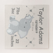Cute Elephant Birth Stats Legpuzzel (Horizontaal)